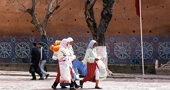mountain people near the Kasbah of
Chefchaouen, Morocco