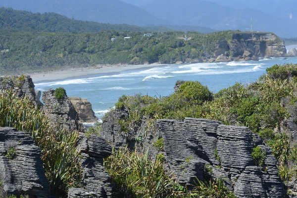 de pannenkoekenrotsen in Punakaiki