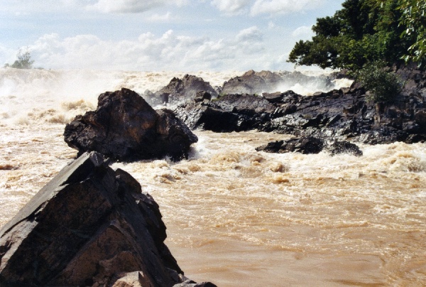 solid rocks that resist the water's force