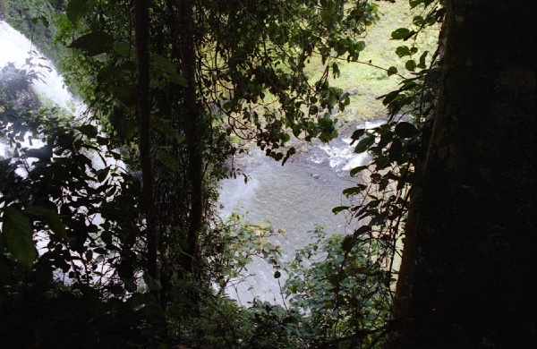 the pool below