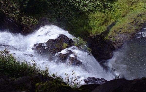 looking down the drop