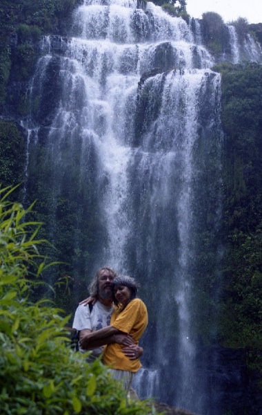 a happy couple at the twin falls