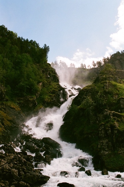 a chaotic waterfall