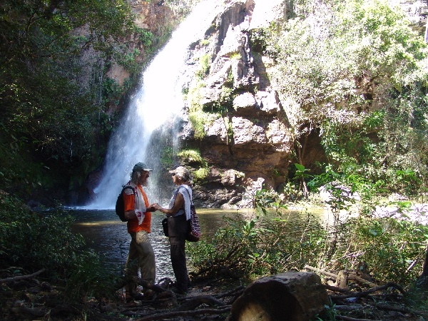 a couple at the falls