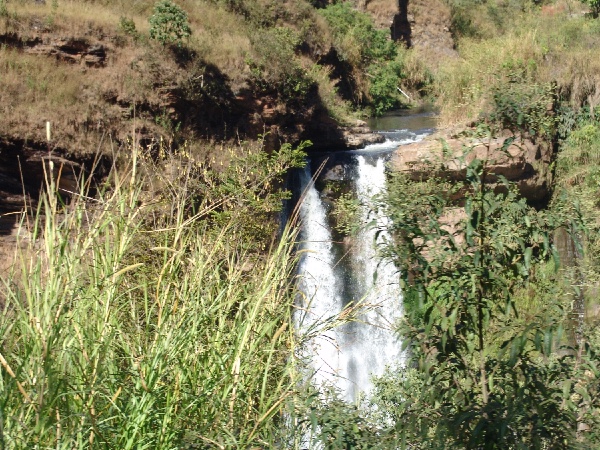 waterfall along the Ouro Preto-Mariana train track