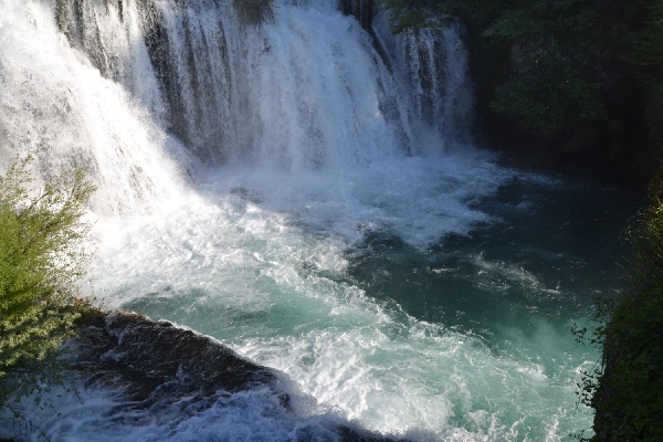 the clear waters at the Falls