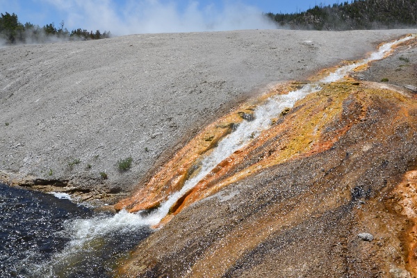 hot water streaming from the Midway Geyser Basin