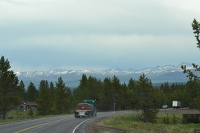 snow capped mountains