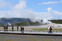 waiting for Old Faithful