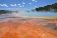 the bright and exciting colours of the Grand Prismatic Spring