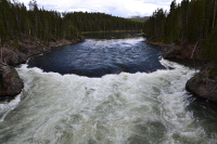 the river drops under Chittenden Bridge