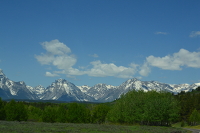 a neat row of big mountains