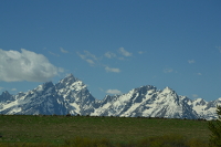 the contrast between the Flats and the Tetons