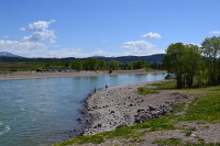 the Snake River downstream from the dam