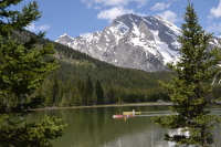 paddling canoes on the Cottonwood Creek