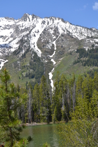 glacier leading into the lake