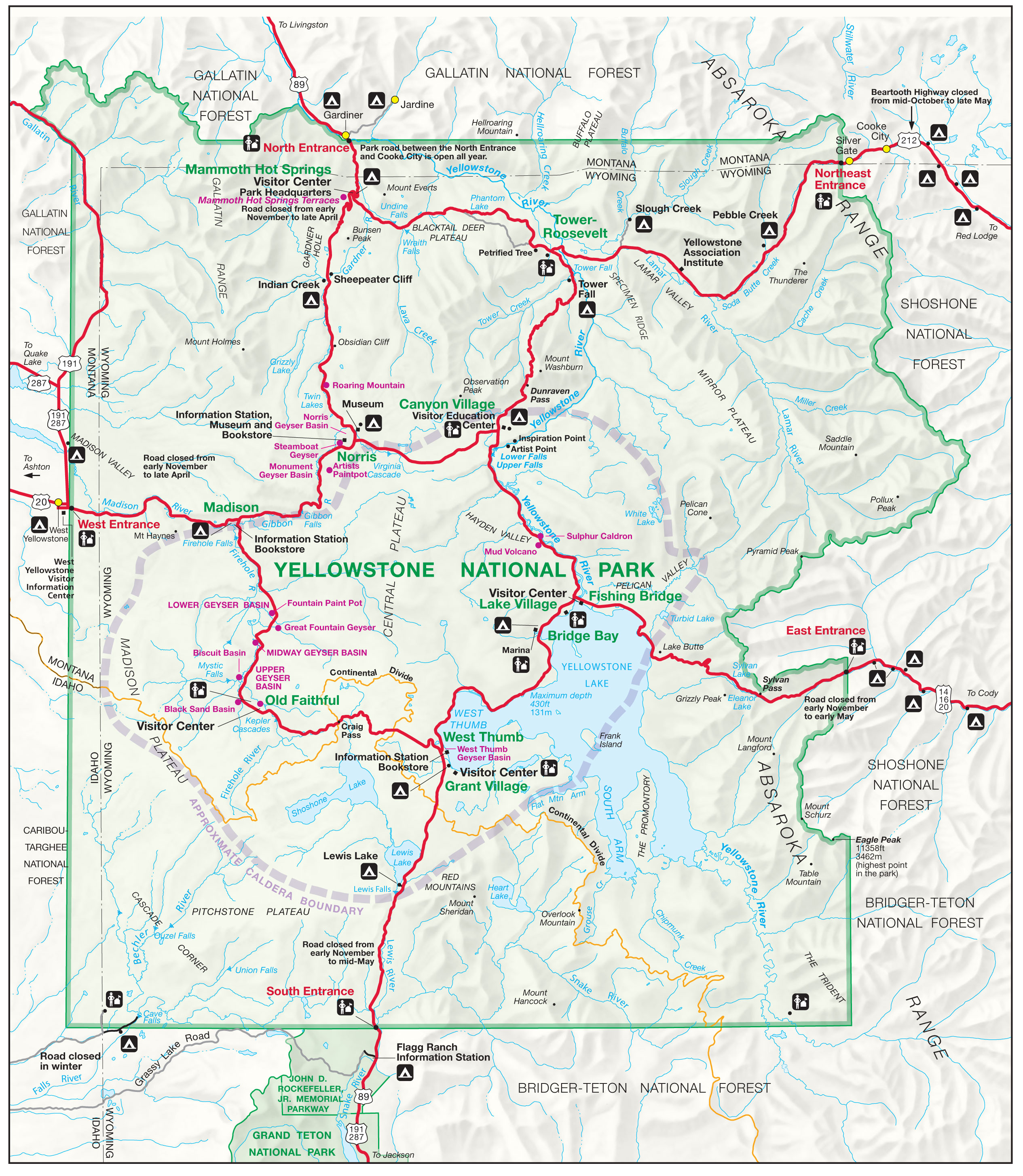 Yellowstone map